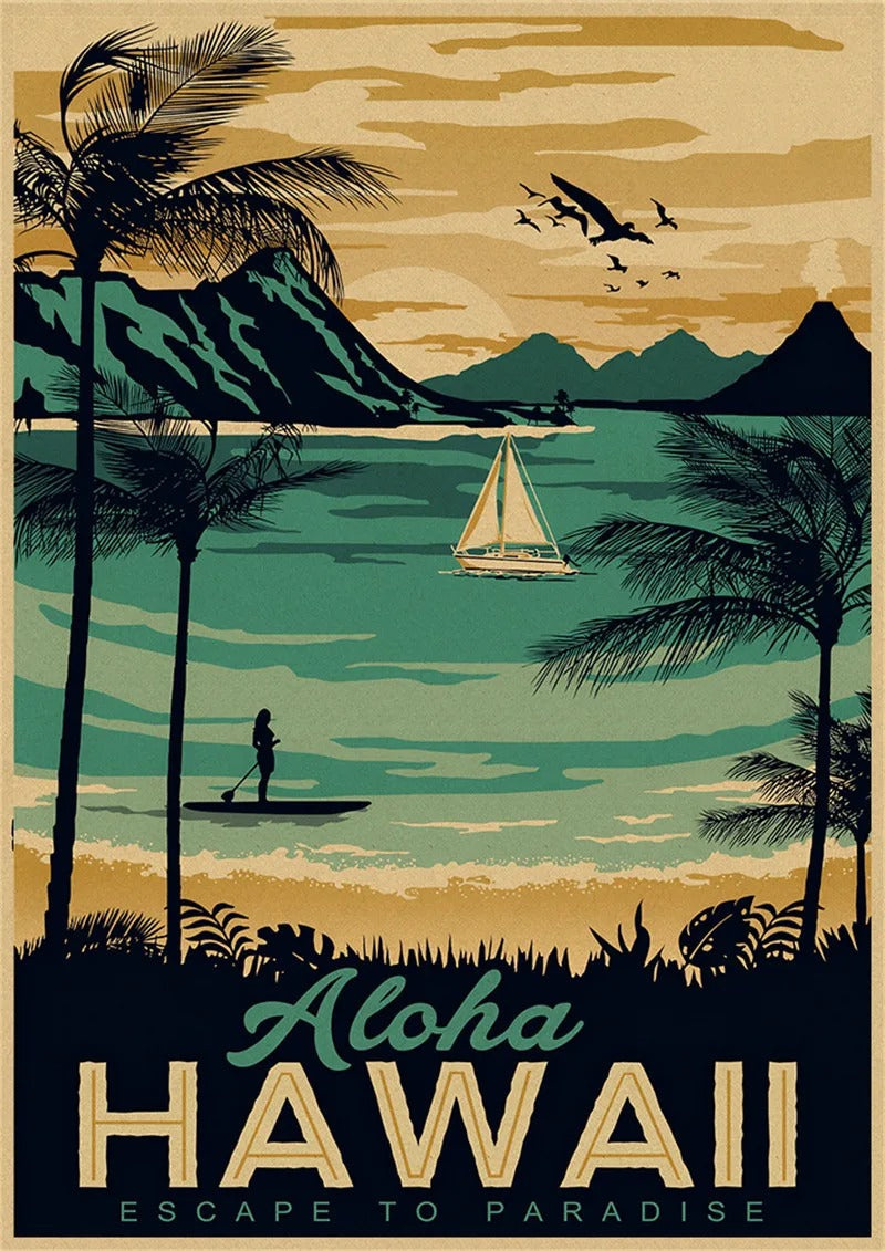 Aloha Hawaii Vintage Poster